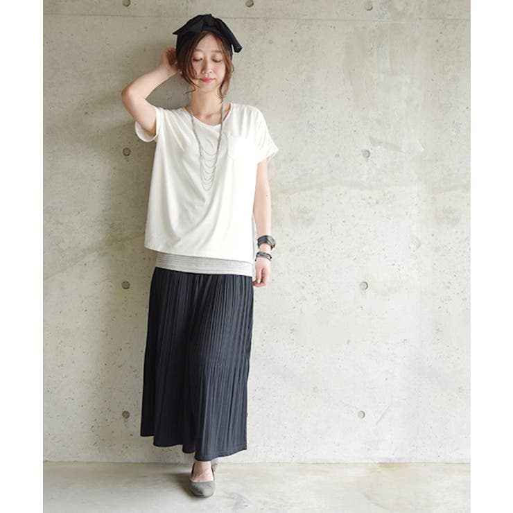 もちもちストレッチVネックカットソー【M】【L】(レディース 半袖 カットソー | and it  | 詳細画像22 