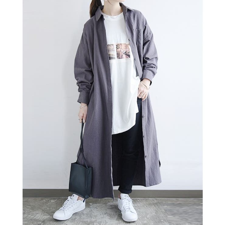 チャコ-ル/ベ-シック | 選べる4type!スキッパー＆ベーシック 長袖ロングシャツワンピース ML | and it 