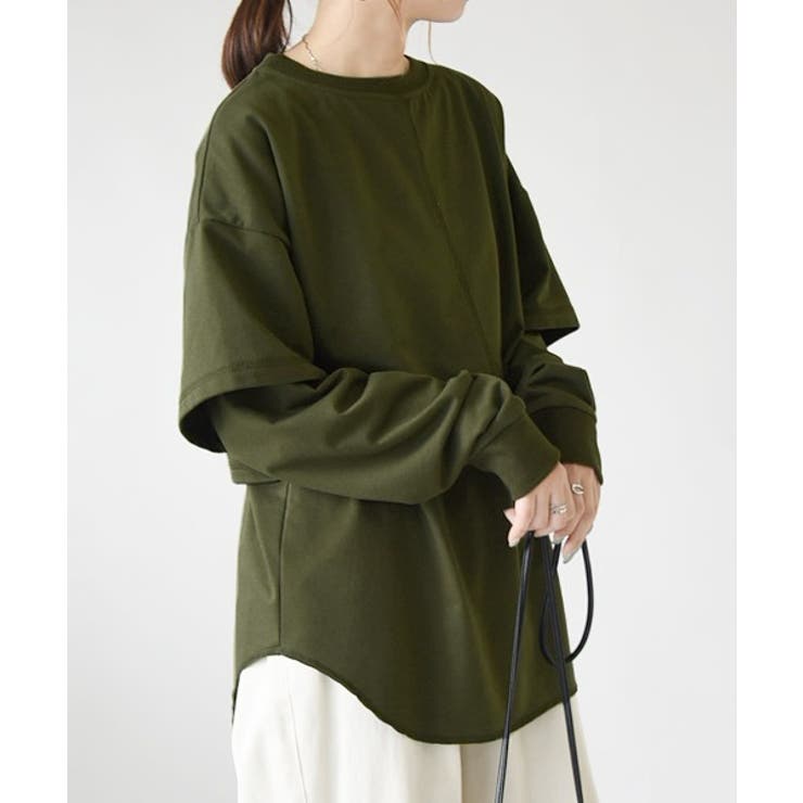 カーキ | ミニ裏毛レイヤードプルオーバーセット 裏毛 プルオーバー | and it 