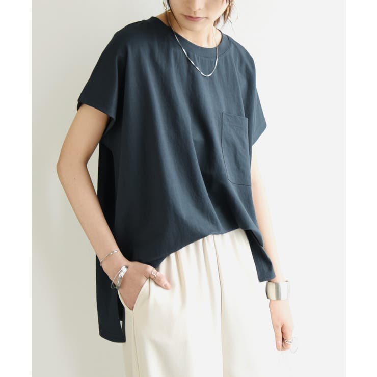 ひんやりポケット付きBIGTシャツ カットソー レディース[品番