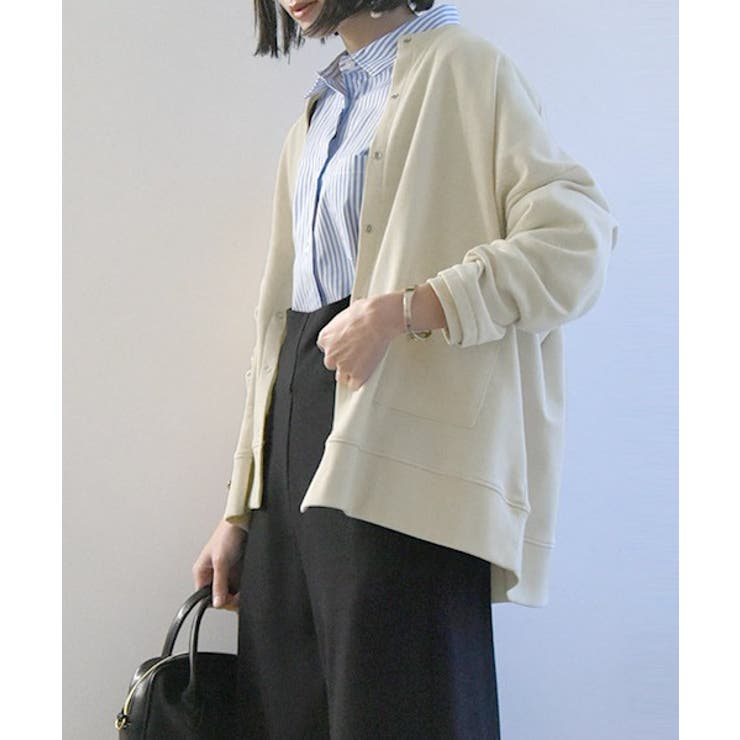 ナチュラル | ミニ裏毛ワイドカーディガン カーディガン レディース | and it 