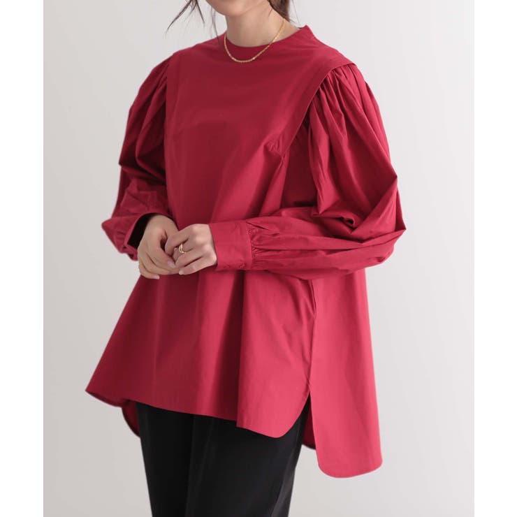 レッド | ポプリンデザインショルダーブラウス ブラウス レディース | and it 