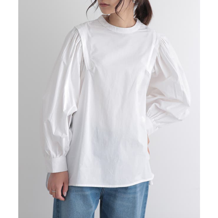 アイボリー | ポプリンデザインショルダーブラウス ブラウス レディース | and it 