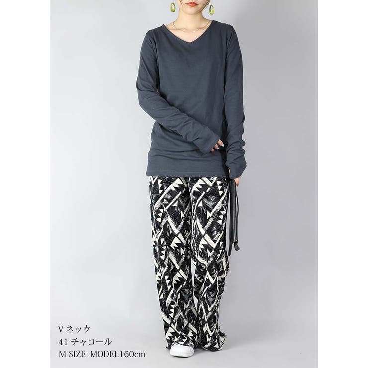 くしゅくしゅ指穴国産ロングカットソー M L | and it  | 詳細画像11 