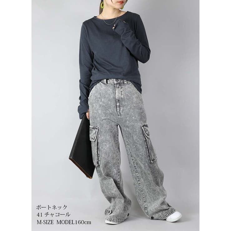 くしゅくしゅ指穴国産ロングカットソー M L | and it  | 詳細画像12 