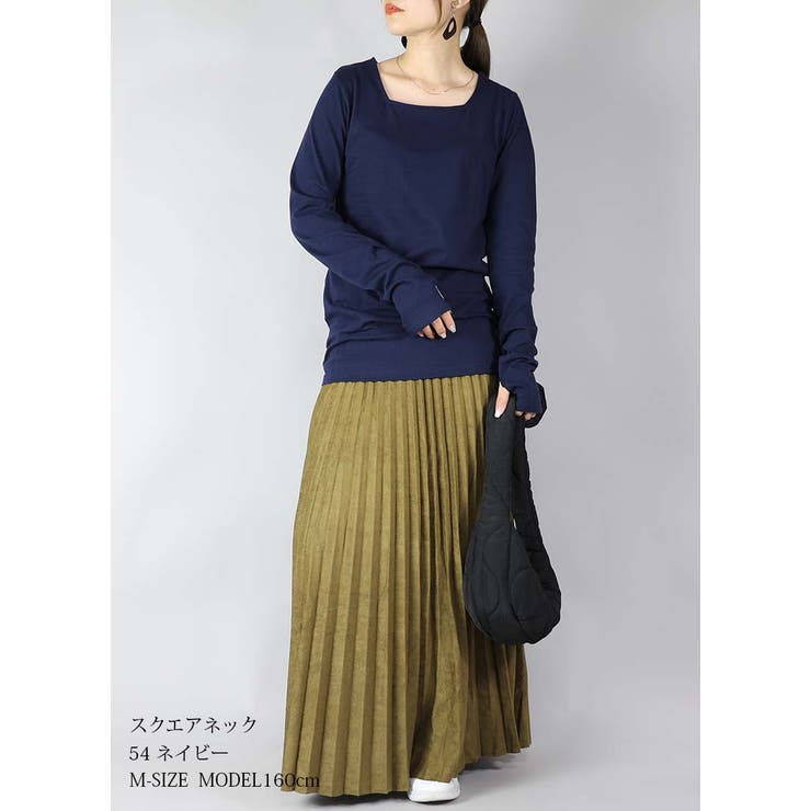 くしゅくしゅ指穴国産ロングカットソー M L | and it  | 詳細画像15 