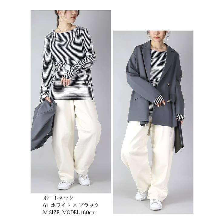 くしゅくしゅ指穴国産ロングカットソー M L | and it  | 詳細画像19 