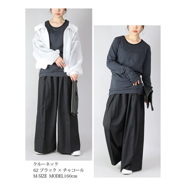 くしゅくしゅ指穴国産ロングカットソー M L | and it  | 詳細画像21 