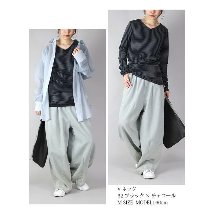 くしゅくしゅ指穴国産ロングカットソー M L | and it  | 詳細画像22 