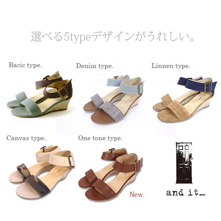 ランキング1位 【and it_】2カラーアンクルベルトウェッジサンダル●(レデ… | and it  | 詳細画像6 