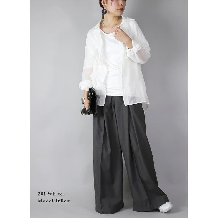 シンプルカラー5分袖ロングカットソー レディース トップス | and it  | 詳細画像4 