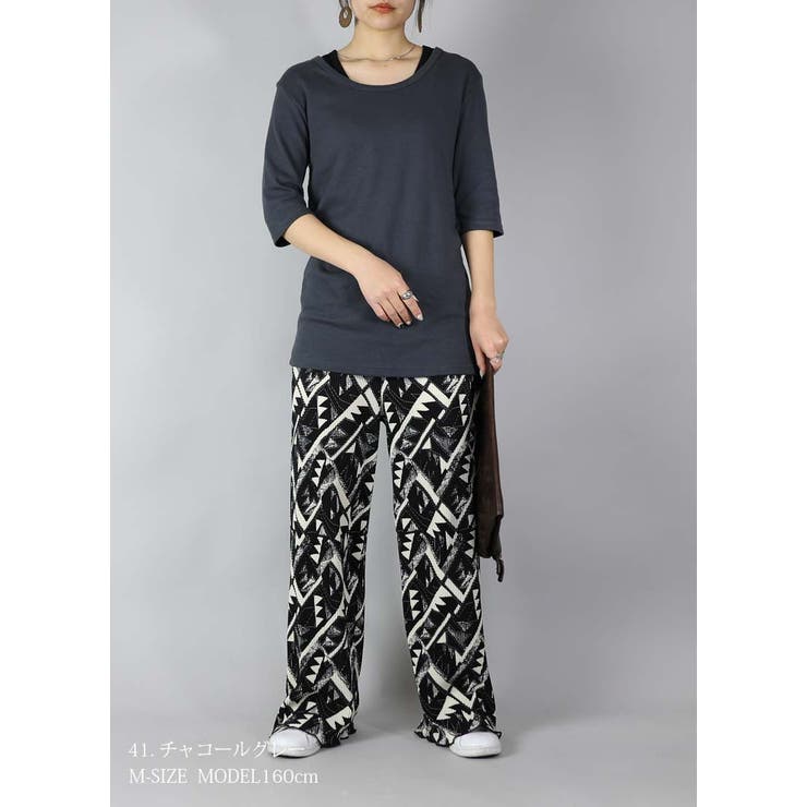 【M~LL】日本製5分袖スムースコットンロングカットソー ♪ レディース | and it  | 詳細画像25 