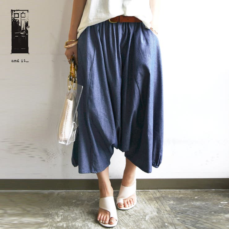 ライトデニムサルエルパンツ ♪ レディース | and it  | 詳細画像1 