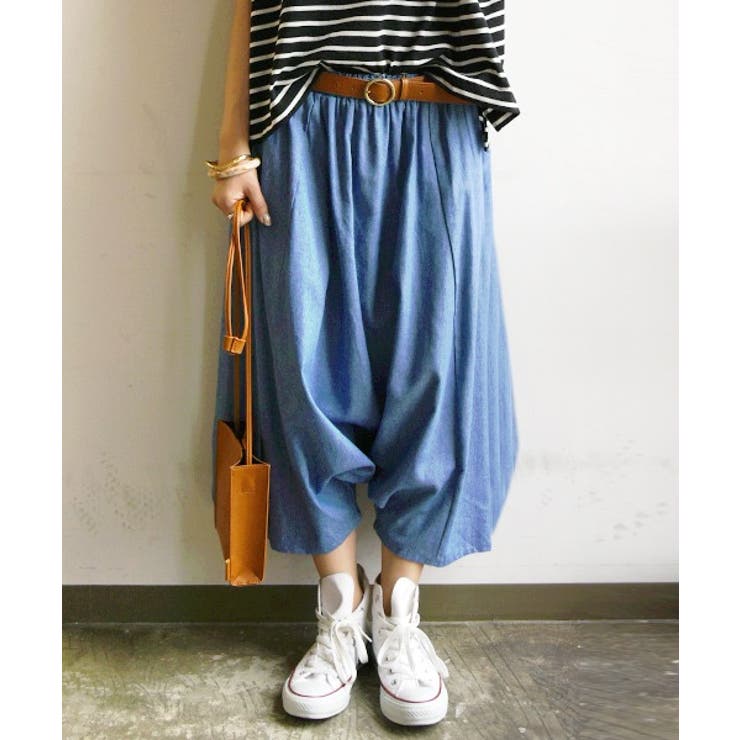 ライトデニムサルエルパンツ ♪ レディース[品番：ZX000001340