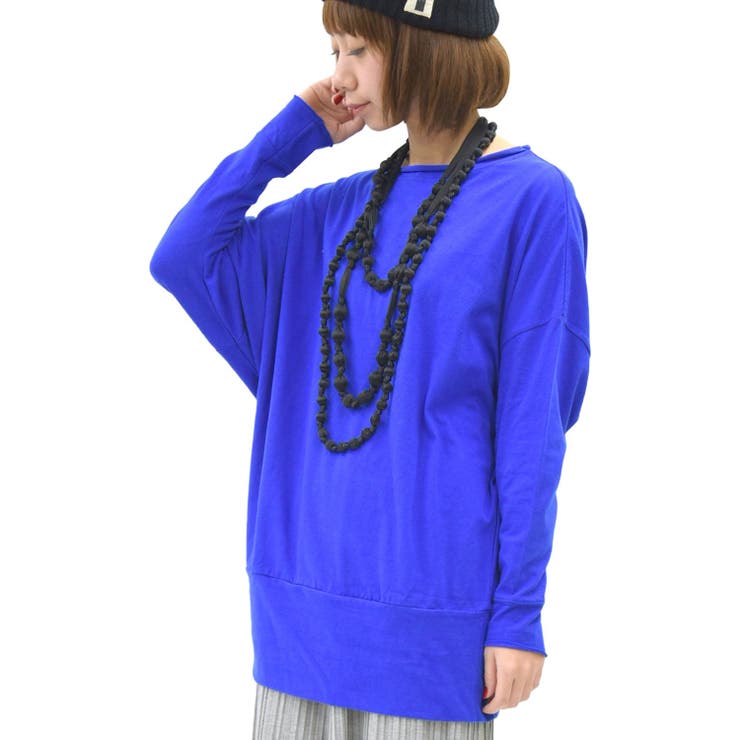 214ロイヤルブルー | シンプルカラーゆったりドルマンカットソー | and it 