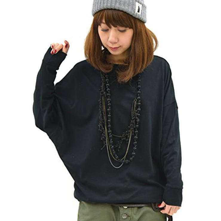 202ブラック | シンプルカラーゆったりドルマンカットソー | and it 