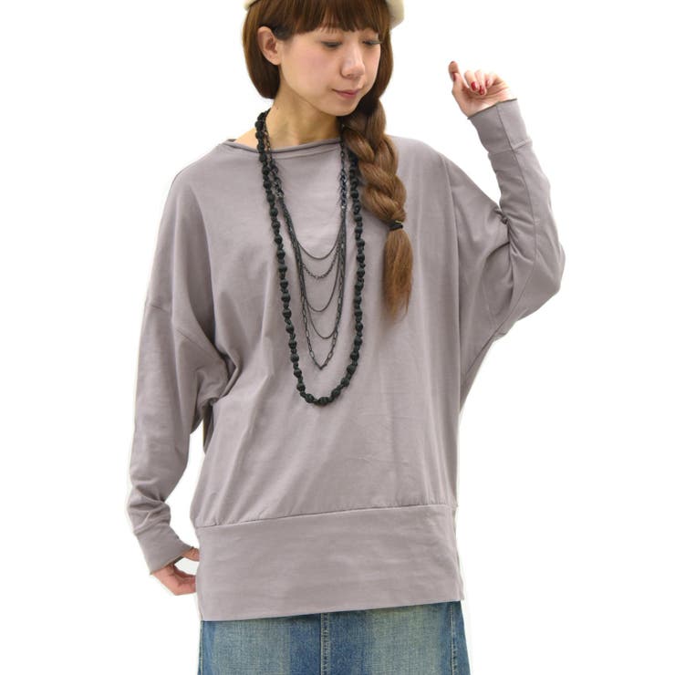 266モカグレー | シンプルカラーゆったりドルマンカットソー | and it 