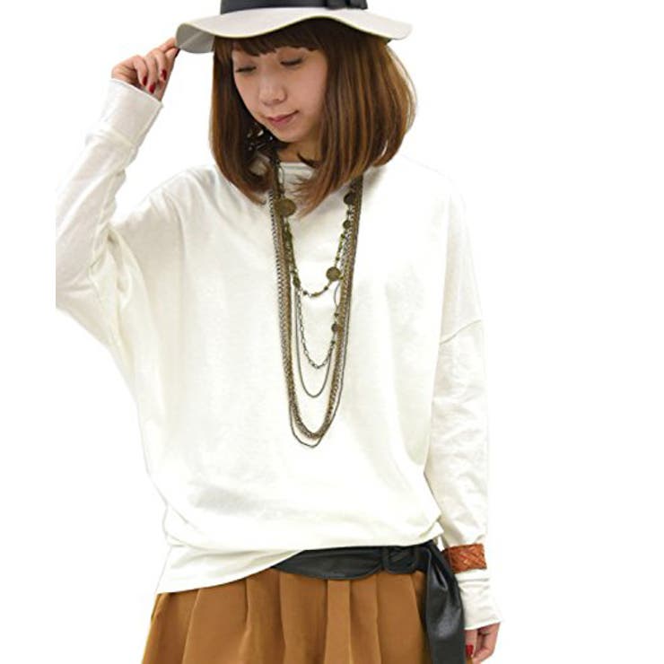 201ホワイト | シンプルカラーゆったりドルマンカットソー | and it 