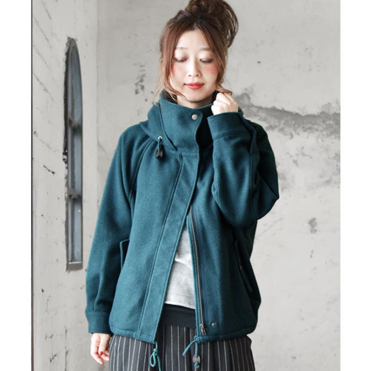 スタンドカラードルマンモッズ起毛ジャケット[品番：ZX000003185