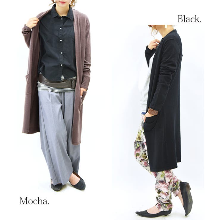 もちもちニットロングカーディガンレディース 秋服 長袖[品番