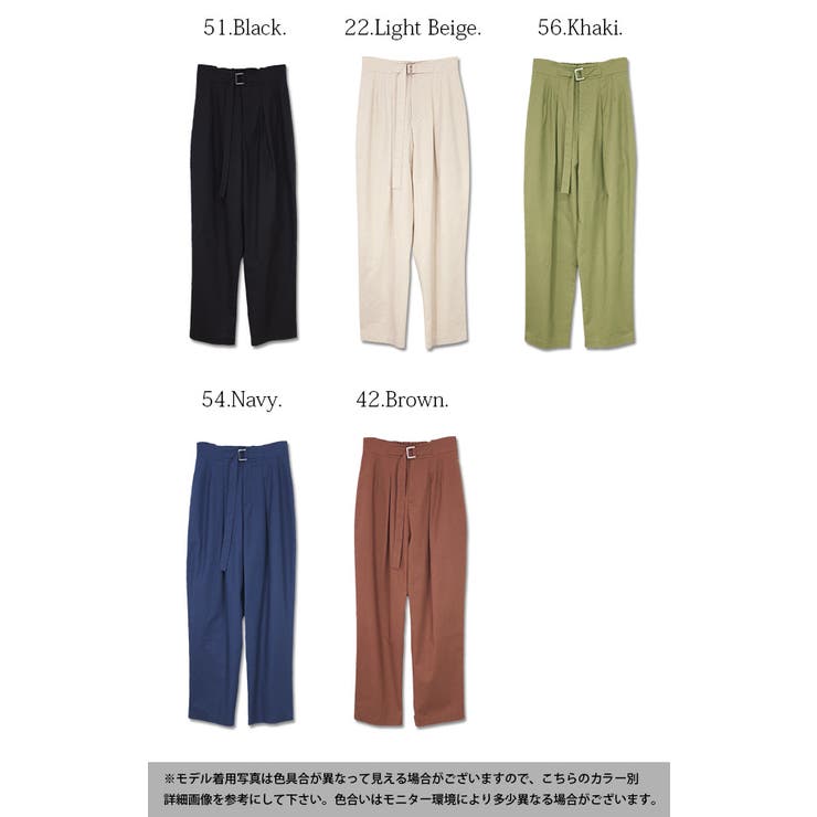 【and it_】コットンリネンベルトデザイン変形タックパンツ【M】レディース … | and it  | 詳細画像2 