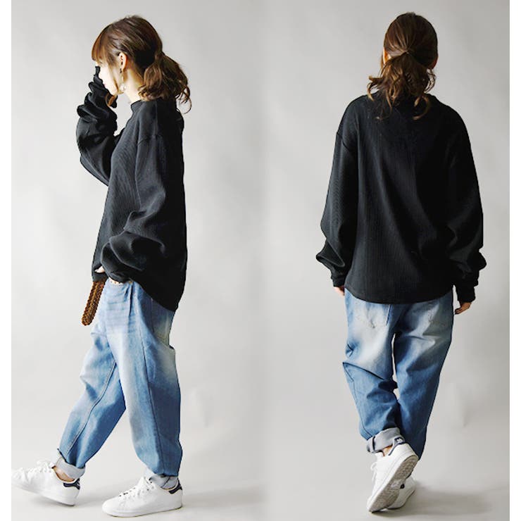 くしゅくしゅロングロングリブスリーブプルオーバーレディース 秋冬 トップス | and it  | 詳細画像18 