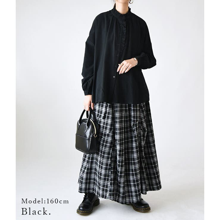 ルネ　スカート　美品　36 チェック柄　ブラック ルネ スカート 美品 36 チェック柄 ブラック 美品】Reneルネ