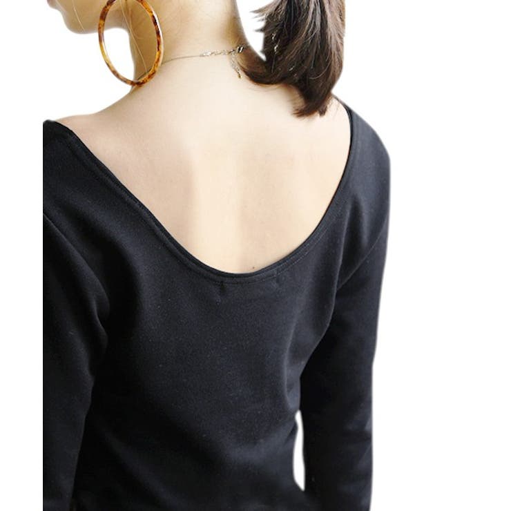 あったか裏起毛バレエネックカットソー服から見せない 裏起毛