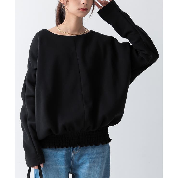 51ブラック | 裏起毛あったかワイドドルマンプルオーバー トップス レディース | and it 