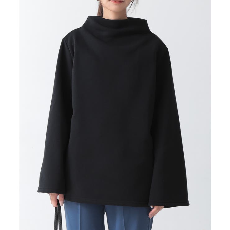 51ブラック/ボトルネック | 選べる2type！裏起毛あったかトップスベルスリーブ トップス 裏起毛 | and it 