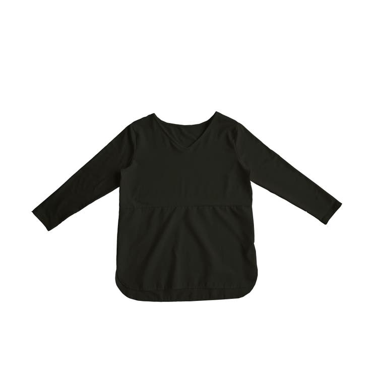 ブラック/Vネック | 理想系あったかレイヤードインナー インナー 裏起毛 | and it 