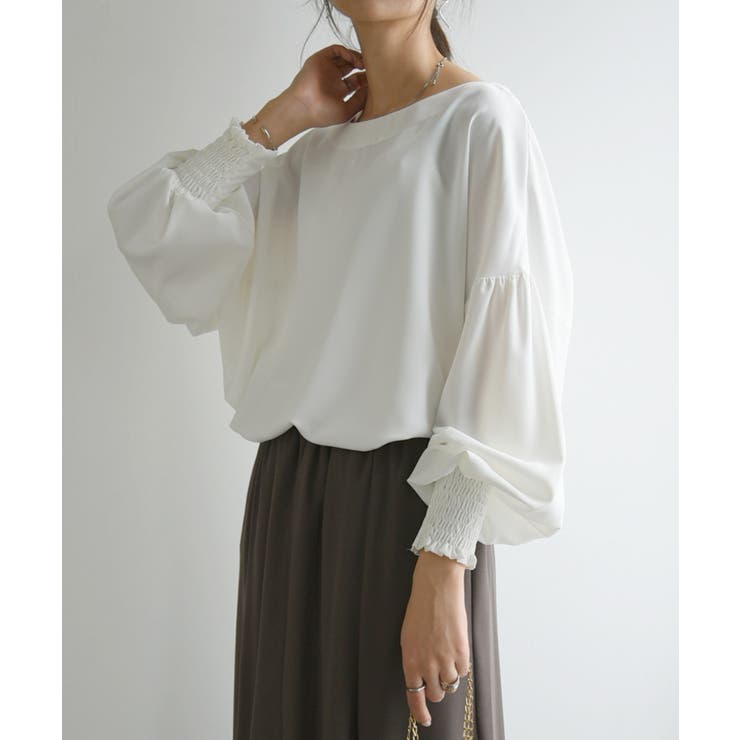 12オフホワイト | 防汚加工シャーリング袖2wayブラウス ブラウス レディース | and it 