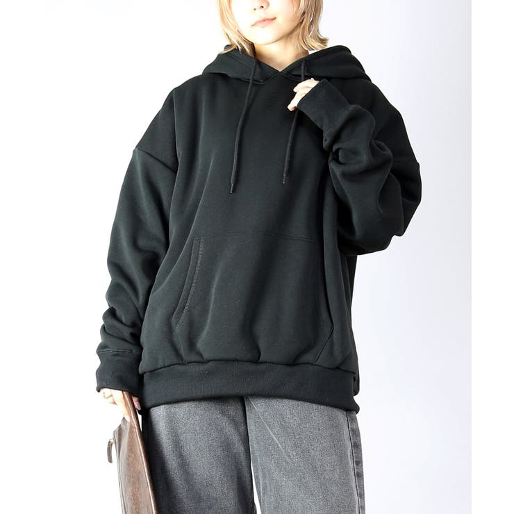 51ブラック | レディース 史上最強のあったか裏ボアスウェットプルパーカー トップス | and it 