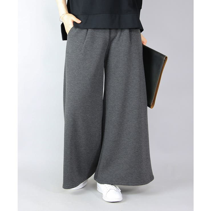 41杢チャコール | フレアスカート風裏シャギーワイドパンツ パンツ レディース | and it 