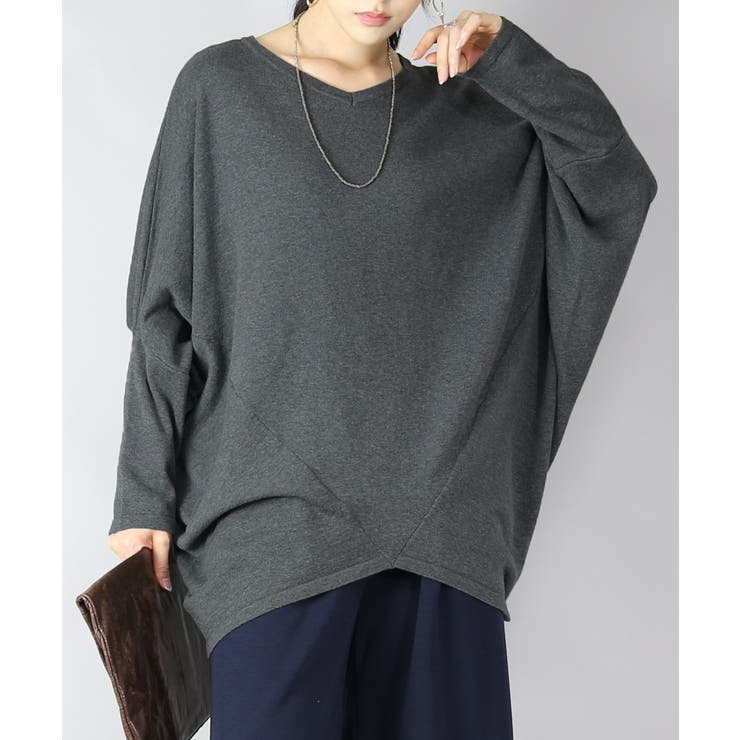 41グレー | 前後2wayバンザイドルマンコットンニット トップス レディース | and it