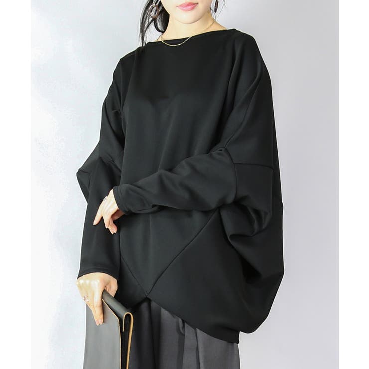 51ブラック | ダンボールニット前後2wayバンザイドルマン トップス レディース | and it