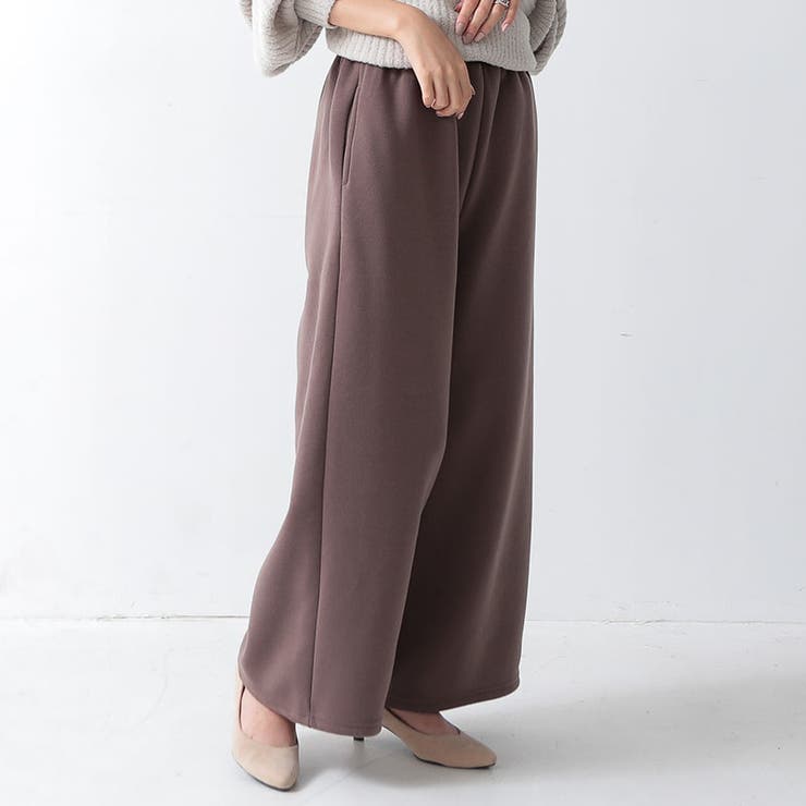 裏起毛あったかワイドパンツ ワイドパンツ レディース
