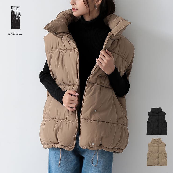 フェイクダウンオーバーベスト アウター ベスト | and it  | 詳細画像1 
