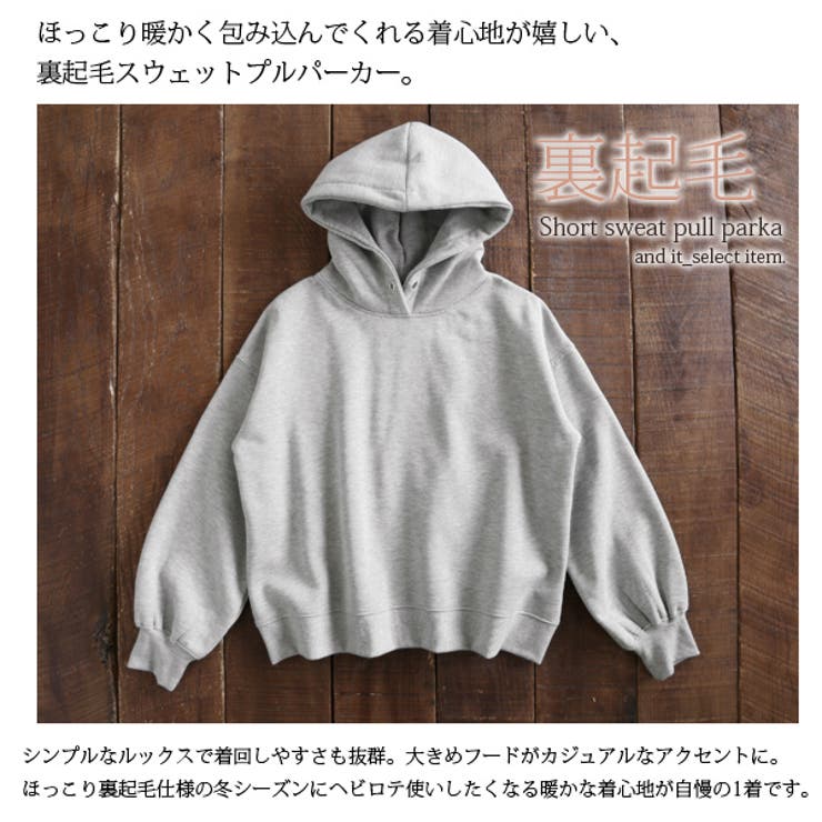 HOWDY 裏起毛ショート スウェットプルパーカーの通販 by ちっぷ