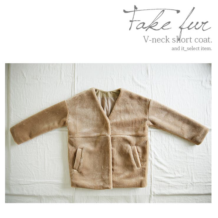 vネックファーショートコート ファーショートコート(チェスターコート)｜アウター｜SNIDEL