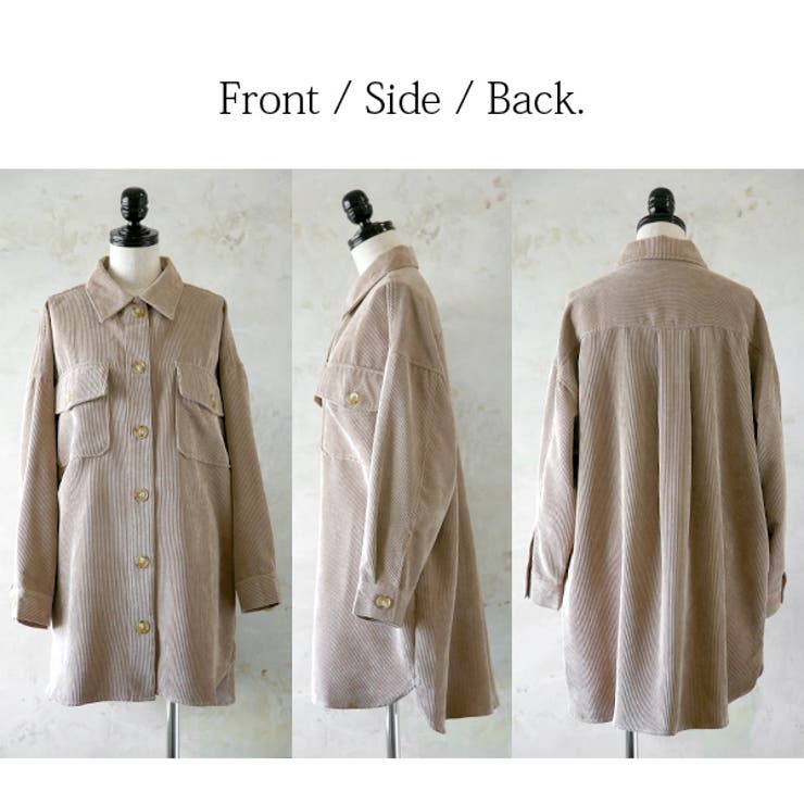 コーデュロイビッグシャツジャケットレディース 春秋冬 ジャケット | and it  | 詳細画像9 