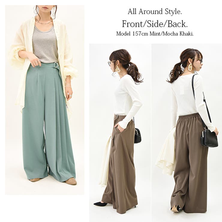 サイドプリーツストレッチジョーゼットパンツ【M】【L】レディース 春夏秋 ボトム… | and it  | 詳細画像14 
