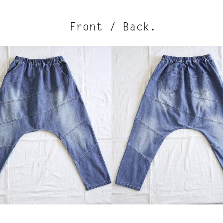 ななめ切替デニムサルエルパンツ【F】レディース ボトムス デニム | and it  | 詳細画像12 