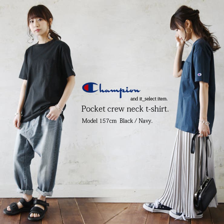 チャンピオン Champion ポケット付きクルーネックコットンTシャツレディース | and it  | 詳細画像11 