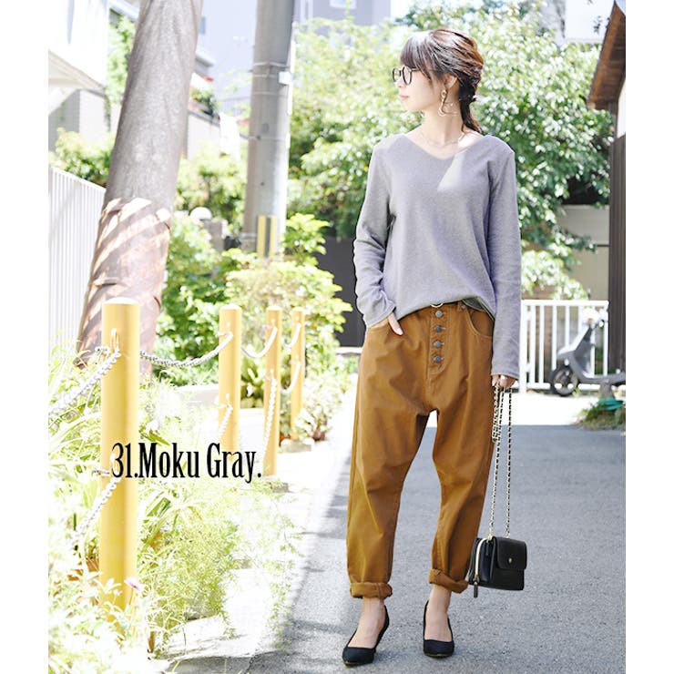 【M～LL 日本製】BeコルテVネックデイリーロングカットソー♪ 綿100％ | and it  | 詳細画像14 