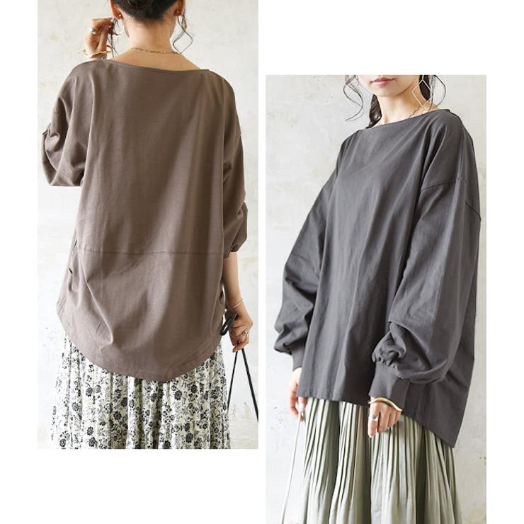 しっかりコットンワイドスリーブカットソー【M】【L】レディース 春秋 トップス | and it  | 詳細画像4 