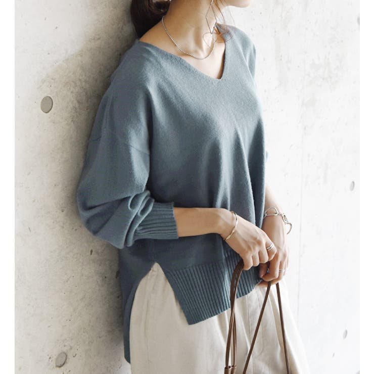 ENFOLD（エンフォルド）の「シルクコットンVネックスリットTOP