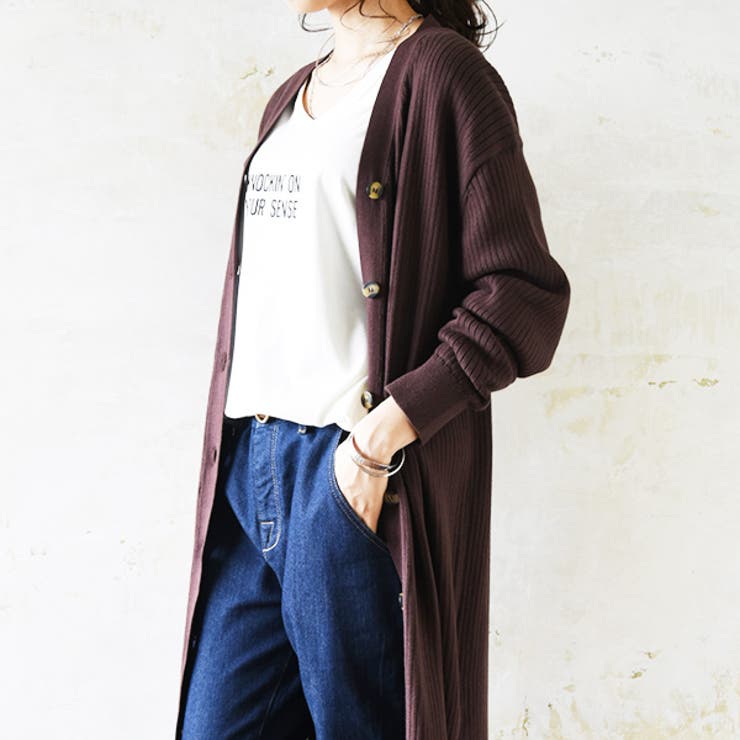 コットンリブニットロングカーディガンレディース 秋冬 カーディガン 品番 Zx And It アンドイット のレディース ファッション通販 Shoplist ショップリスト