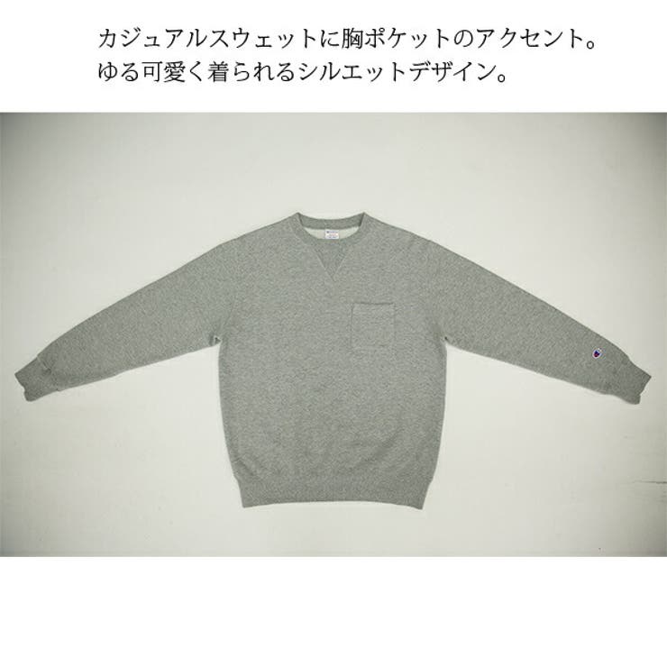 チャンピオン Champion クルーネックポケットスウェットトレーナー【M