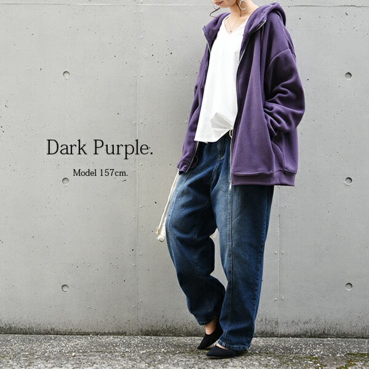 フリースワイドZIPパーカー【M】レディース 秋冬 パーカー[品番